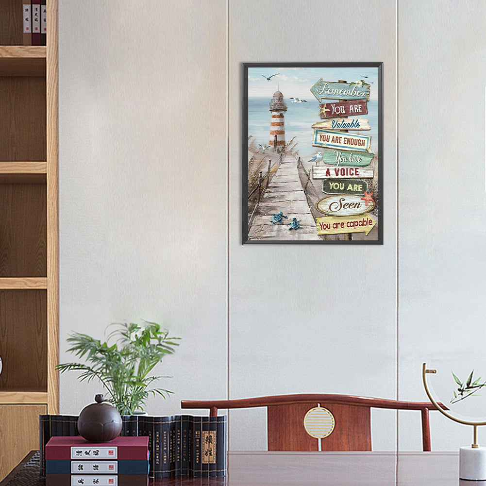 Beach Sign - Full Round Drill Diamond Painting 30*40CM