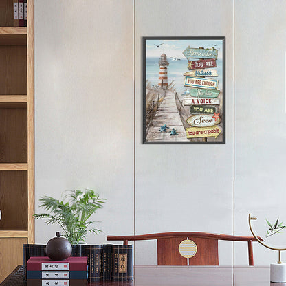 Beach Sign - Full Round Drill Diamond Painting 30*40CM