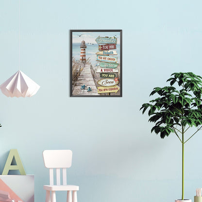Beach Sign - Full Round Drill Diamond Painting 30*40CM