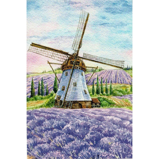 Lavender Pinwheel - Full Round Drill Diamond Painting 40*60CM