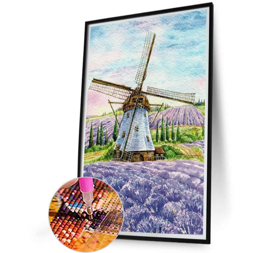 Lavender Pinwheel - Full Round Drill Diamond Painting 40*60CM