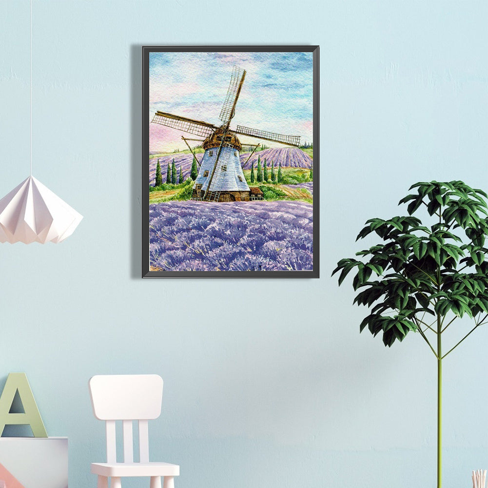 Lavender Pinwheel - Full Round Drill Diamond Painting 40*60CM