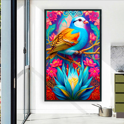 Bird On Flower - Full Round Drill Diamond Painting 60*100CM