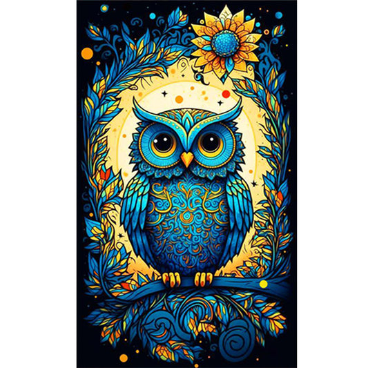 Owl On Branch - Full Round Drill Diamond Painting 60*100CM