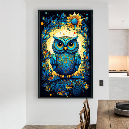 Owl On Branch - Full Round Drill Diamond Painting 60*100CM