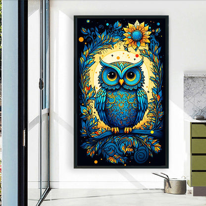 Owl On Branch - Full Round Drill Diamond Painting 60*100CM