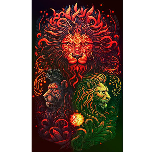 Domineering Lion - Full Round Drill Diamond Painting 60*100CM