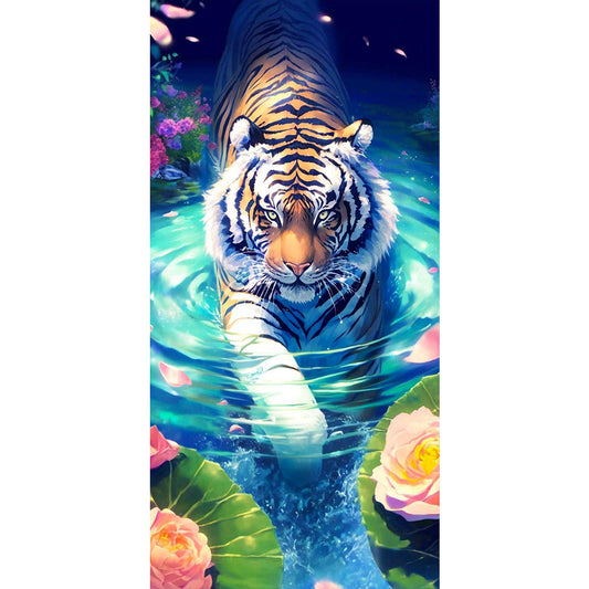 Tiger - Full Round Drill Diamond Painting 40*80CM