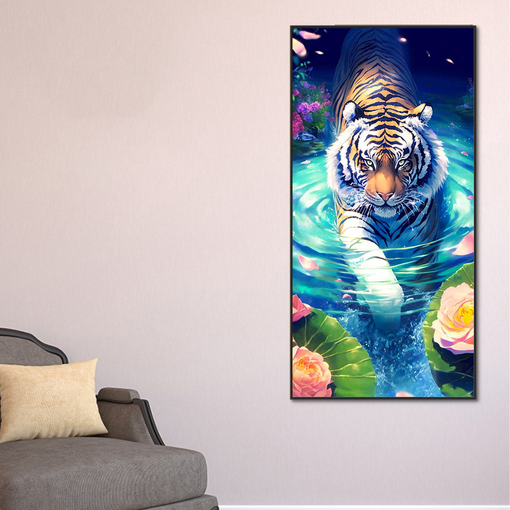 Tiger - Full Round Drill Diamond Painting 40*80CM