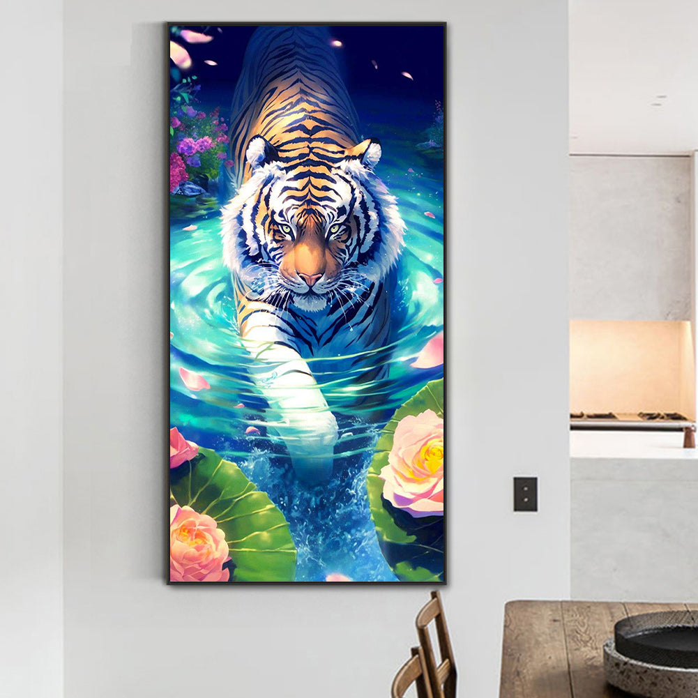 Tiger - Full Round Drill Diamond Painting 40*80CM