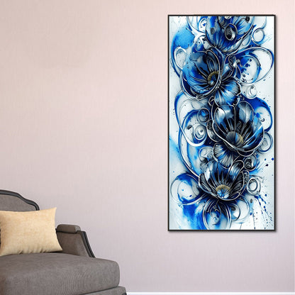 Blue Gold Art Bouquet - Full Round Drill Diamond Painting 40*80CM