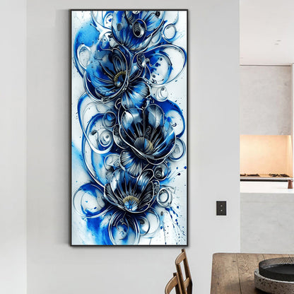 Blue Gold Art Bouquet - Full Round Drill Diamond Painting 40*80CM