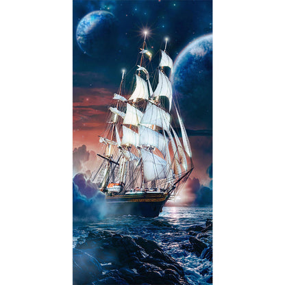 Sailing Boat - Full Round Drill Diamond Painting 40*80CM