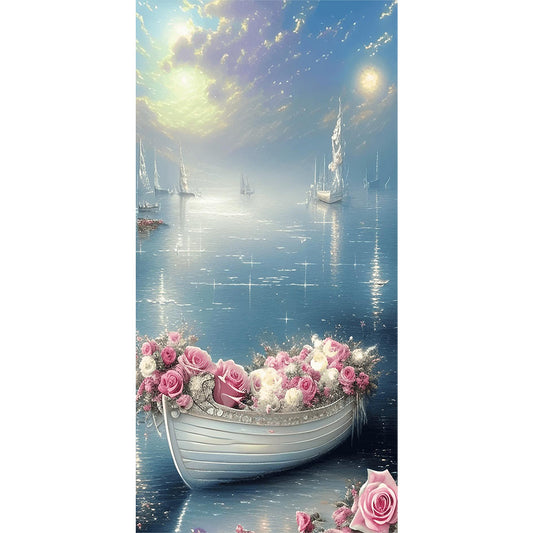 Dream Flower Boat - Full Round Drill Diamond Painting 40*80CM