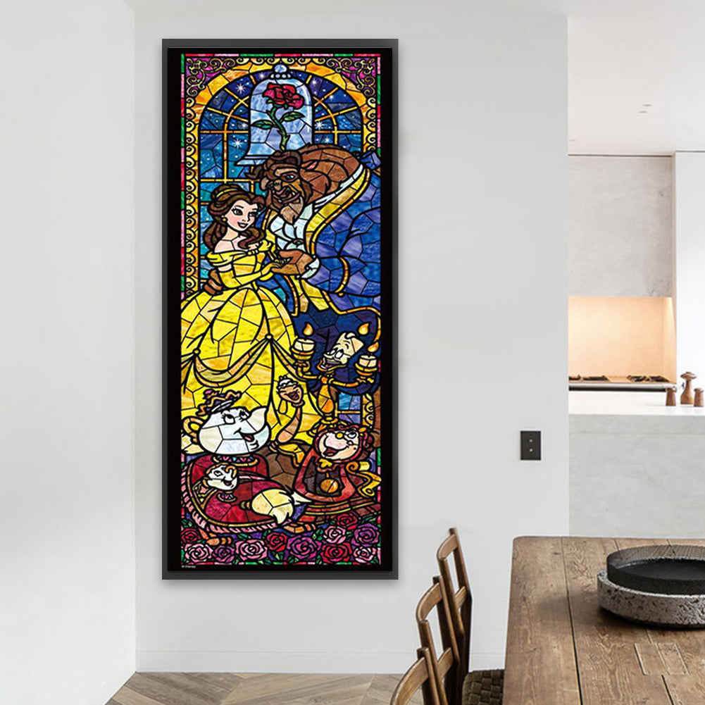 The Beast And The Princess - Full Square Drill Diamond Painting 30*70CM