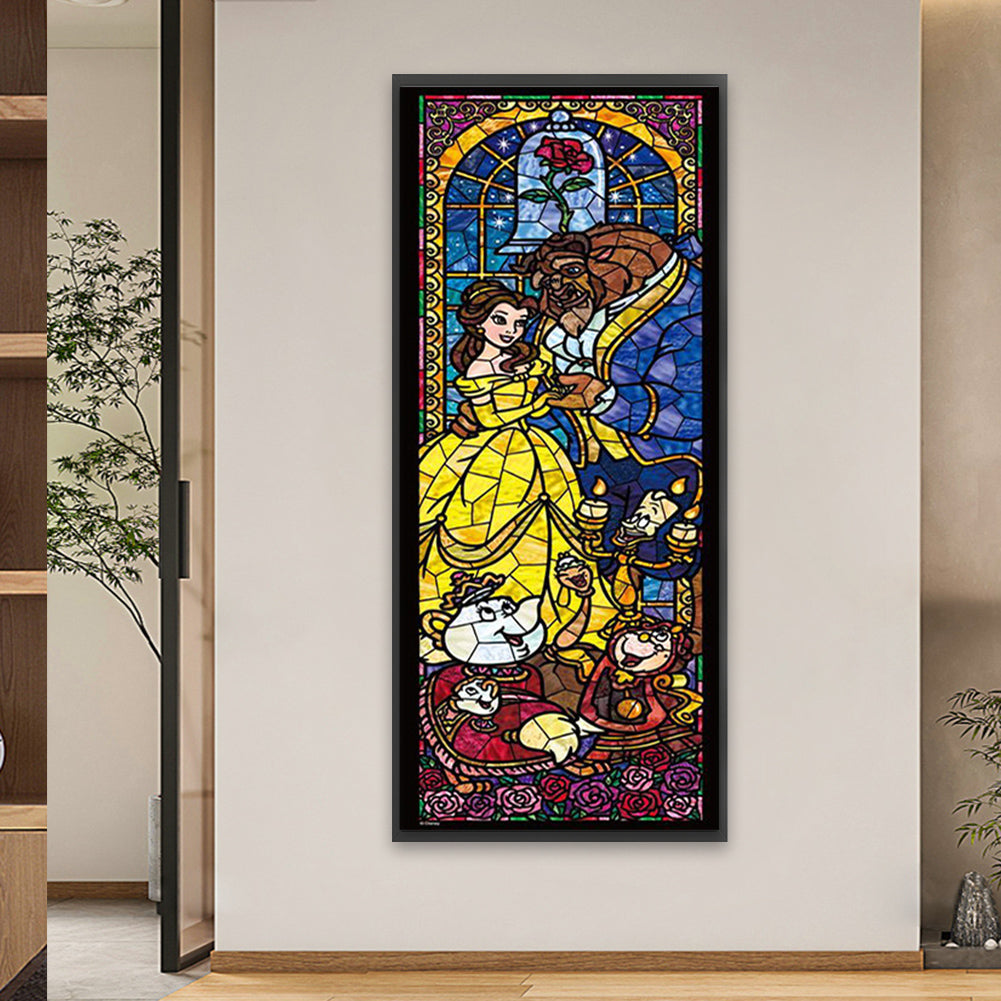 The Beast And The Princess - Full Square Drill Diamond Painting 30*70CM