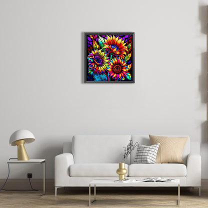 Three Sunflowers - Full Round Drill Diamond Painting 30*30CM