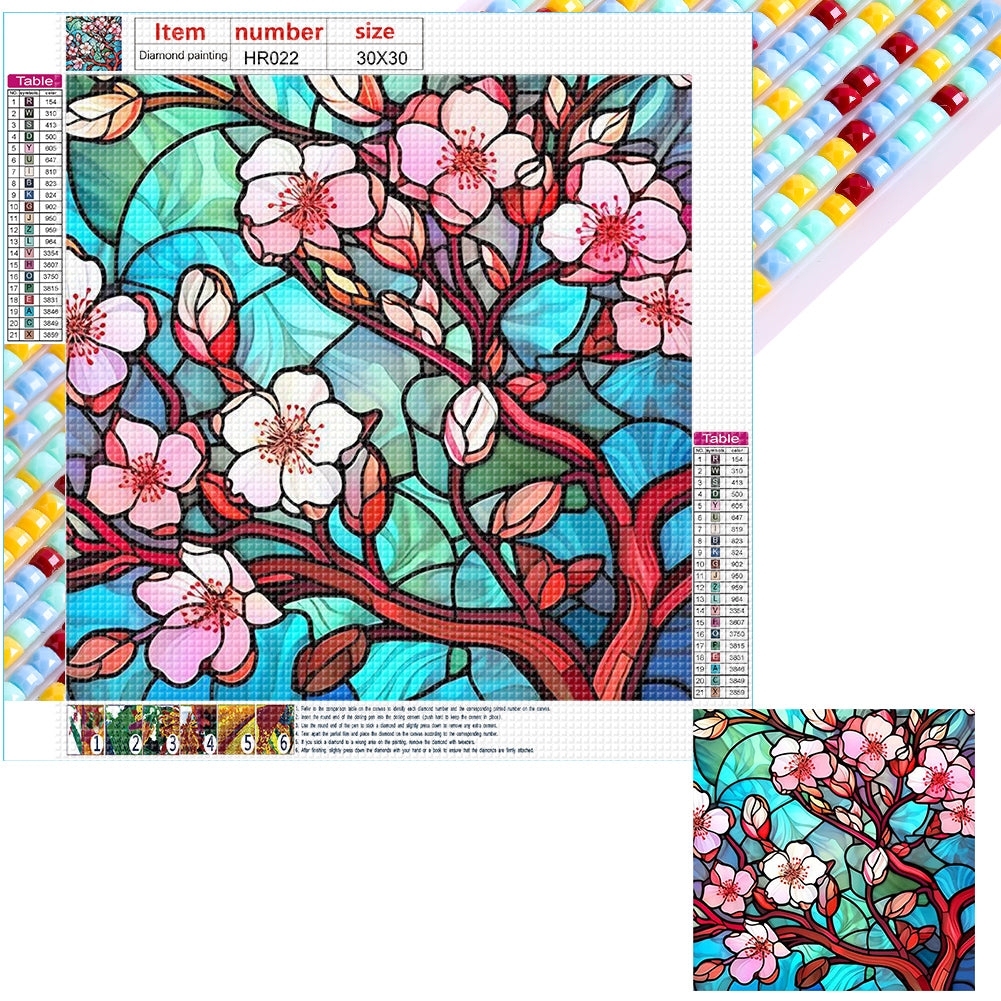 Cherry Blossoms - Full Round Drill Diamond Painting 30*30CM