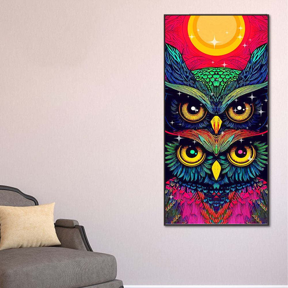 Owl - Full Round Drill Diamond Painting 40*80CM