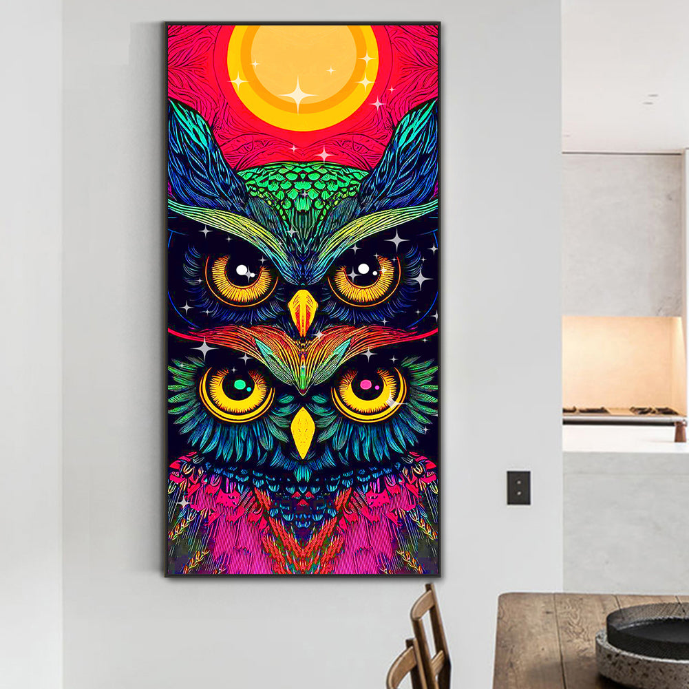 Owl - Full Round Drill Diamond Painting 40*80CM