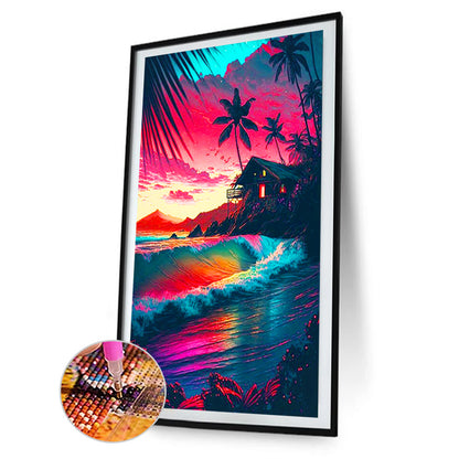 Sunset Seaside Scenery - Full Round Drill Diamond Painting 60*100CM