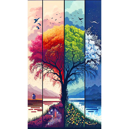 Four Seasons Tree - Full Round Drill Diamond Painting 40*70CM