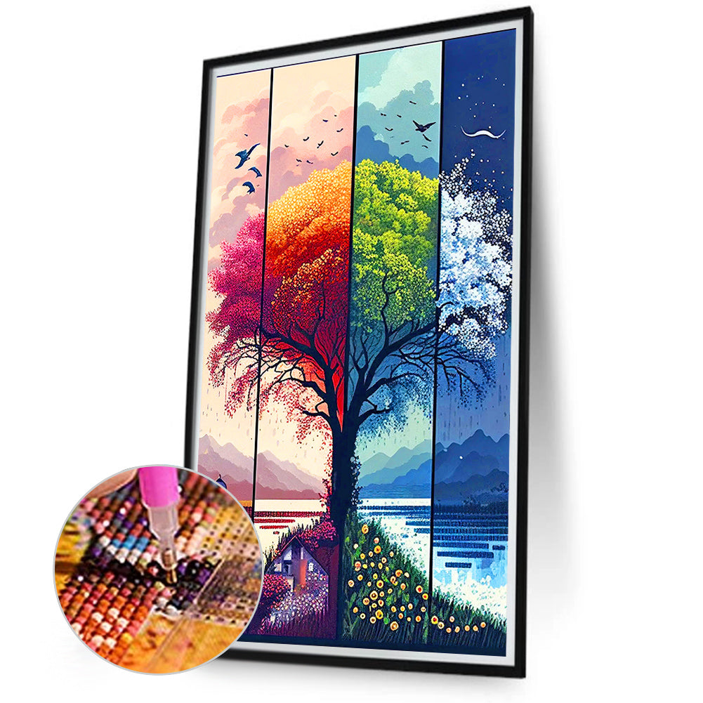 Four Seasons Tree - Full Round Drill Diamond Painting 40*70CM