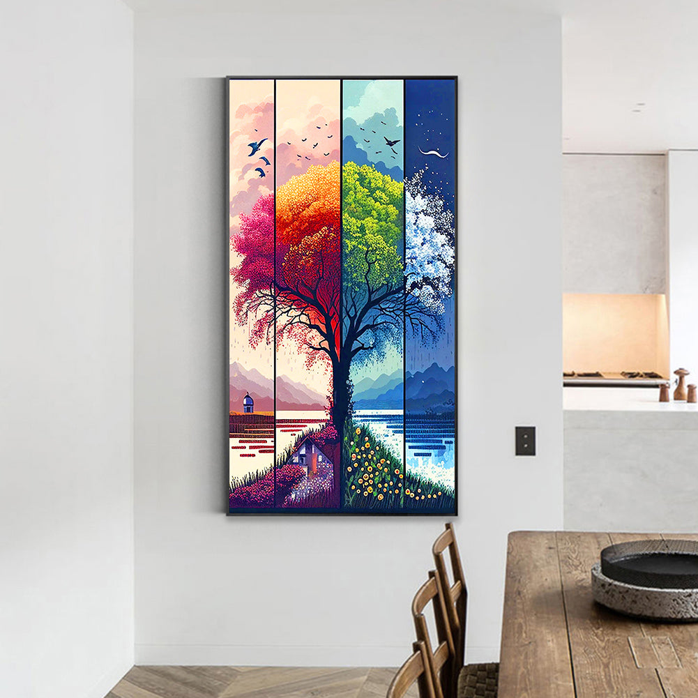 Four Seasons Tree - Full Round Drill Diamond Painting 40*70CM