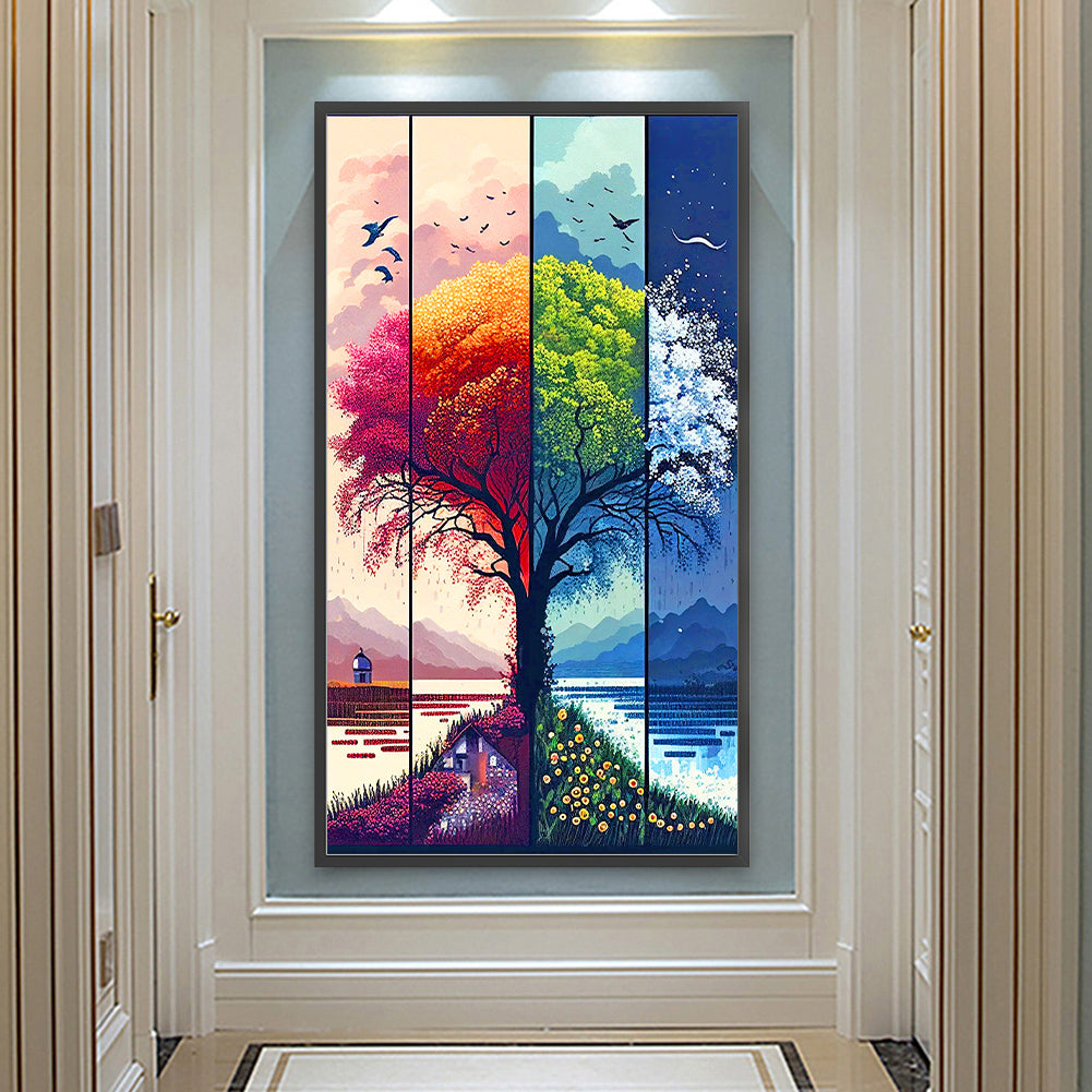 Four Seasons Tree - Full Round Drill Diamond Painting 40*70CM