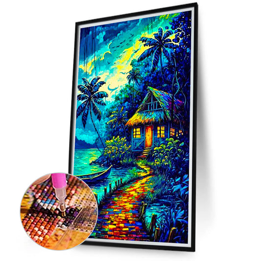 Seaside Cottage - Full Round Drill Diamond Painting 40*70CM