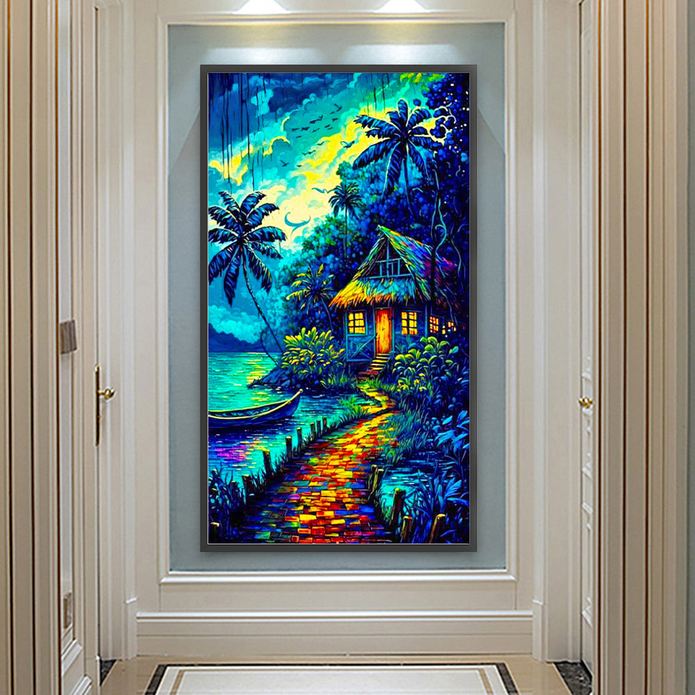 Seaside Cottage - Full Round Drill Diamond Painting 40*70CM