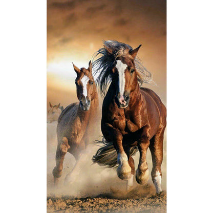 Fly Two Wild Horses - Full Round Drill Diamond Painting 45*80CM