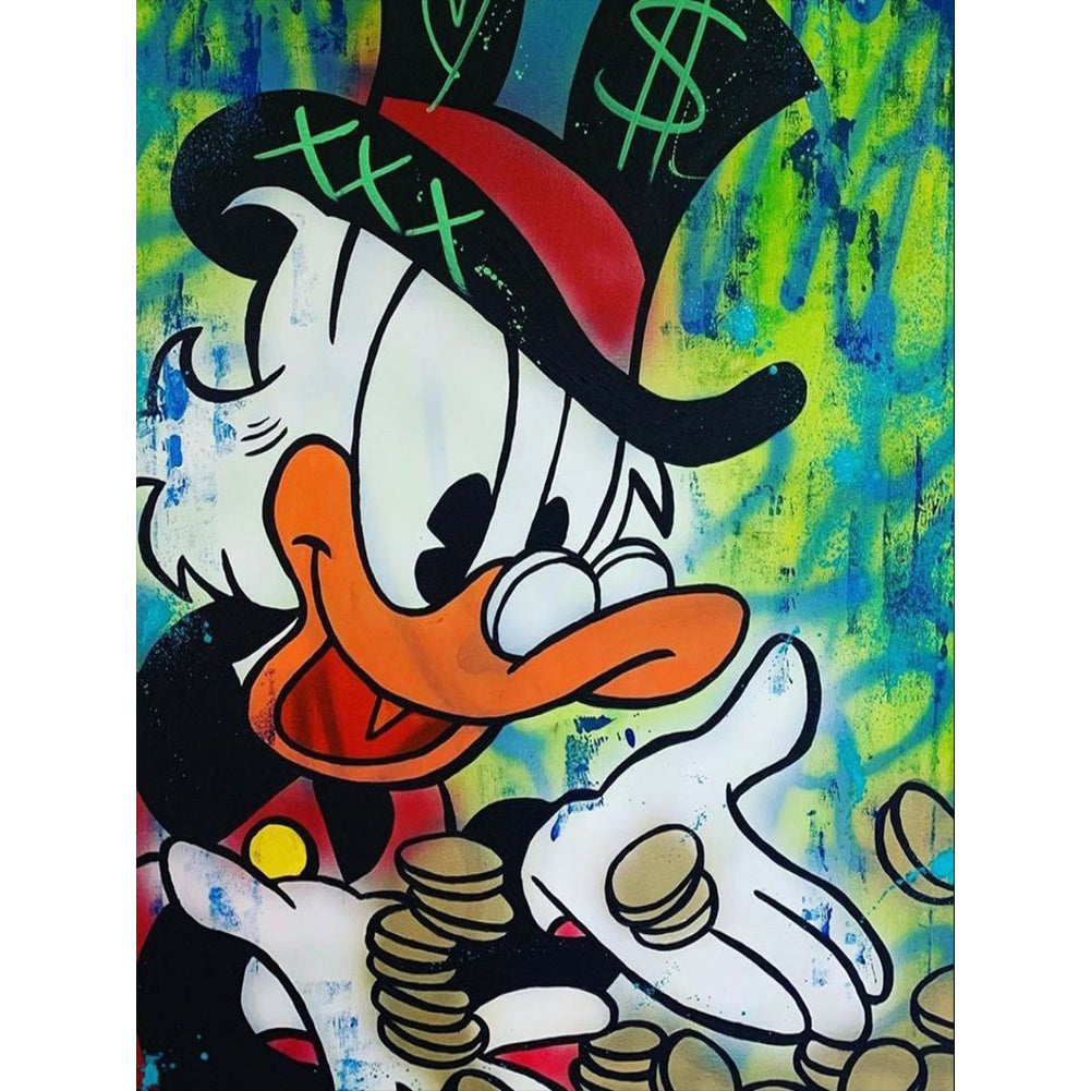 Painted Donald Duck - Full Round Drill Diamond Painting 30*40CM
