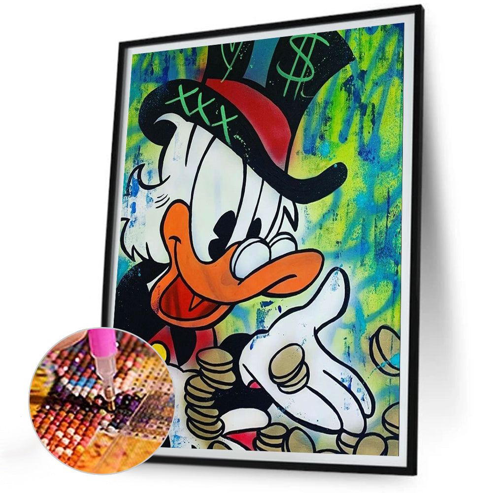 Painted Donald Duck - Full Round Drill Diamond Painting 30*40CM