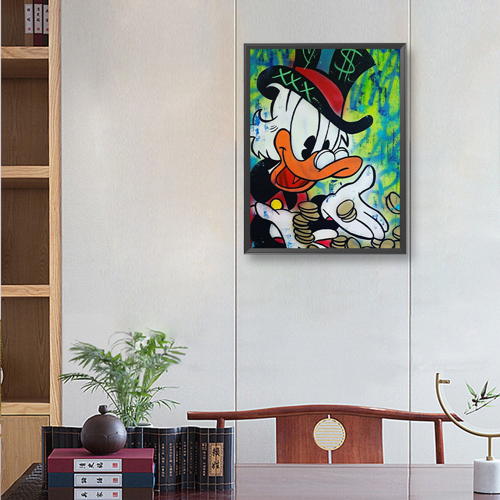 Painted Donald Duck - Full Round Drill Diamond Painting 30*40CM