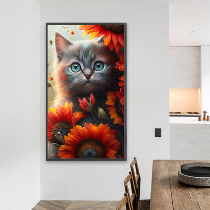 Sunflower Cat - Full Square Drill Diamond Painting 40*70CM