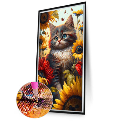 Sunflower Cat - Full Square Drill Diamond Painting 40*70CM