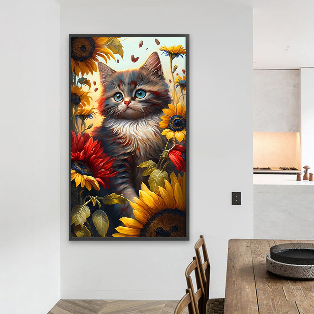 Sunflower Cat - Full Square Drill Diamond Painting 40*70CM