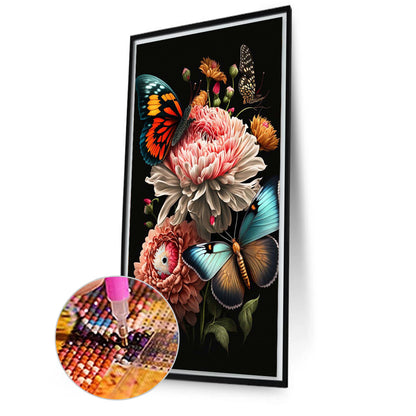 Flowers Butterfly - Full Square Drill Diamond Painting 40*70CM