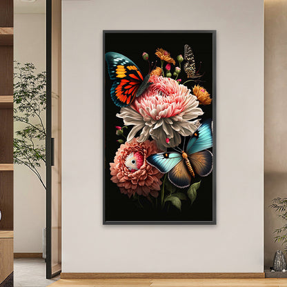 Flowers Butterfly - Full Square Drill Diamond Painting 40*70CM