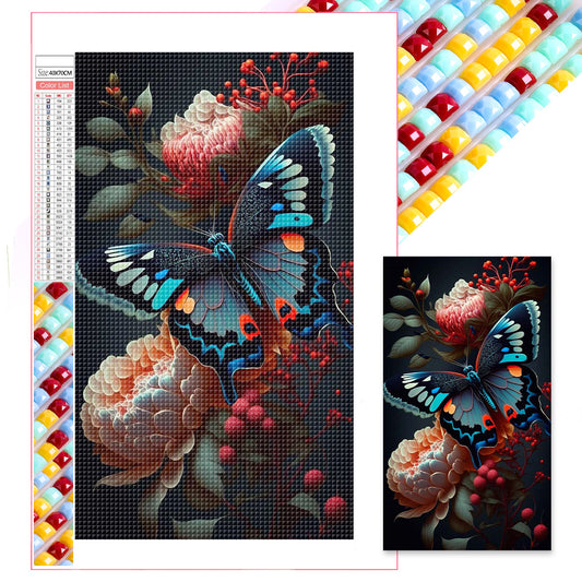 Flowers Butterfly - Full Square Drill Diamond Painting 40*70CM