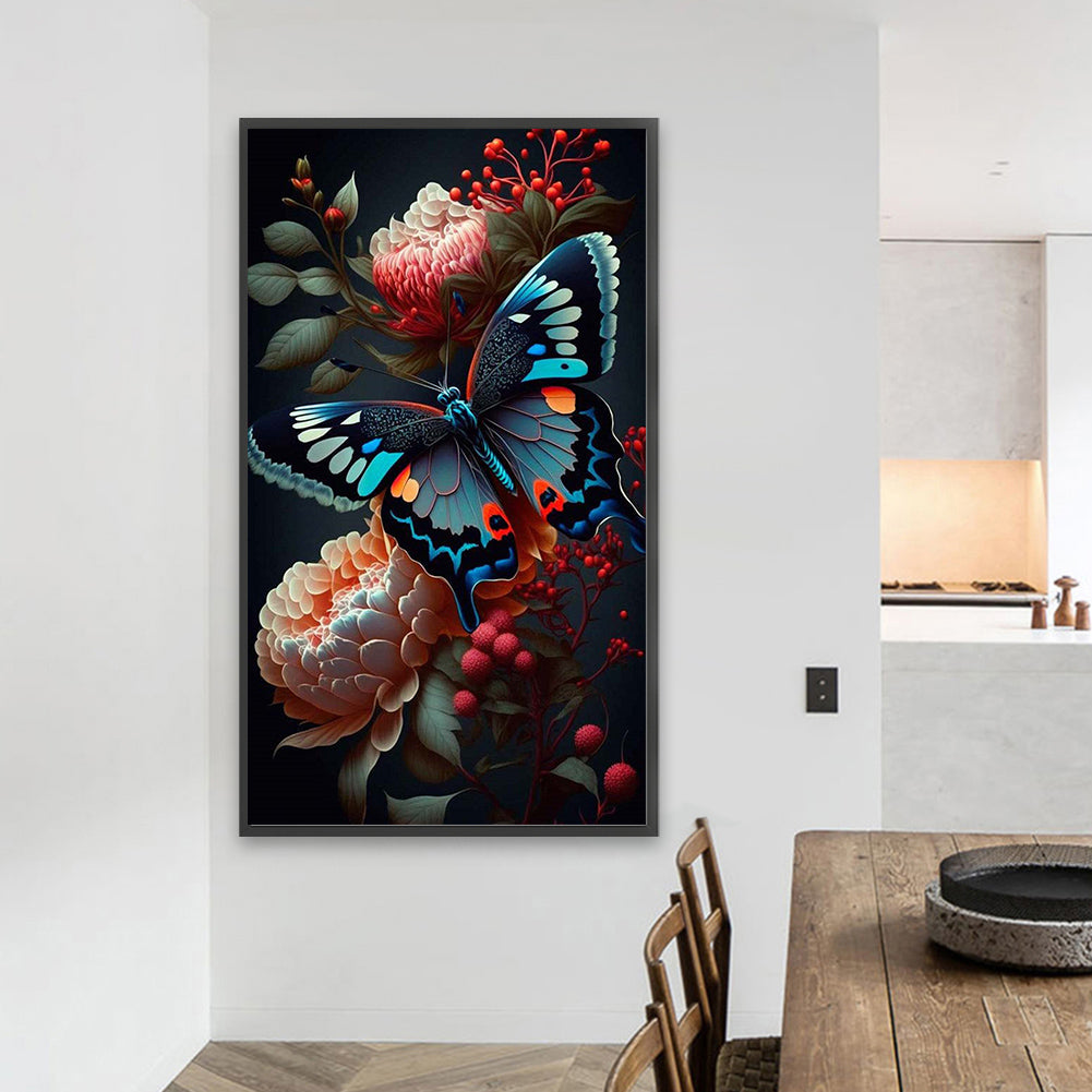 Flowers Butterfly - Full Square Drill Diamond Painting 40*70CM