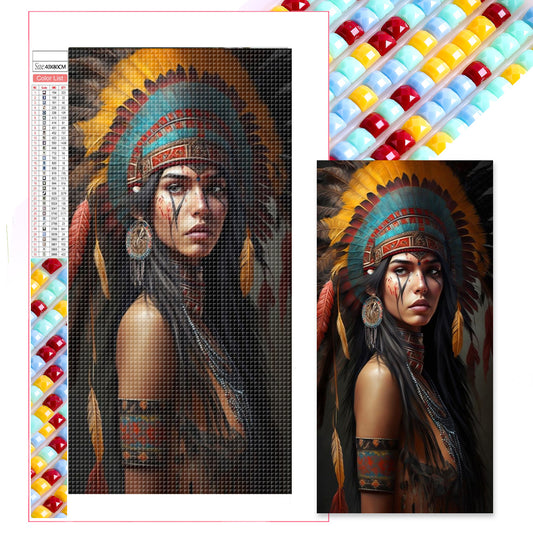 Indian Beauty - Full Square Drill Diamond Painting 40*80CM
