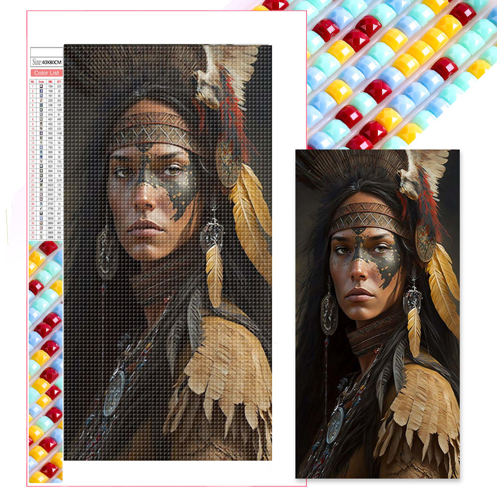 Indian Beauty - Full Square Drill Diamond Painting 40*80CM