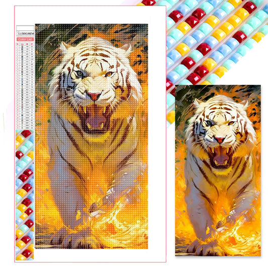 White Tiger - Full Square Drill Diamond Painting 50x100CM