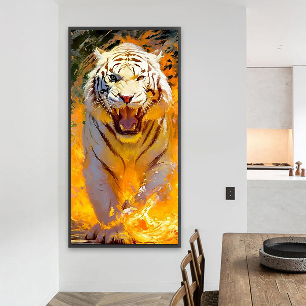 White Tiger - Full Square Drill Diamond Painting 50x100CM