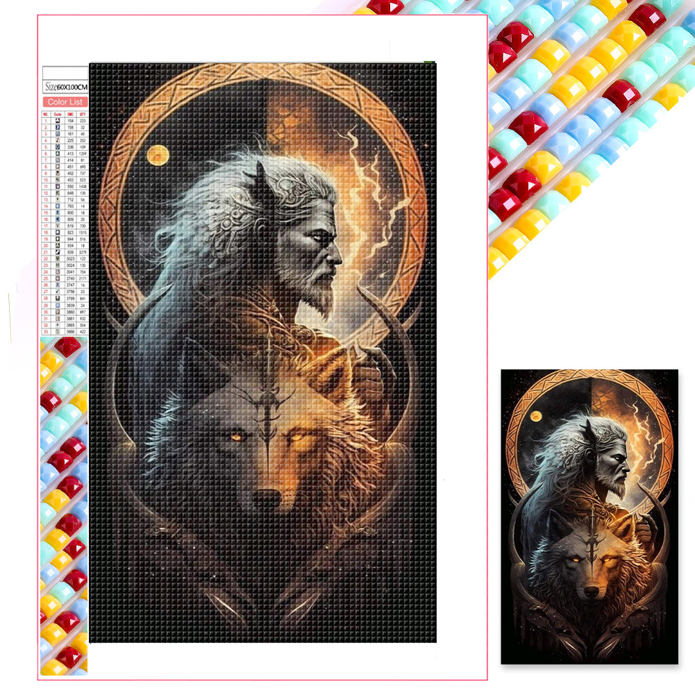 Wolf Warrior - Full Square Drill Diamond Painting 60x100CM