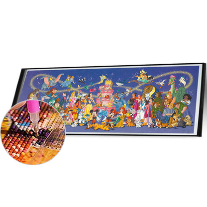 Disney Characters Exhibition - Full Round Drill Diamond Painting 80*30CM