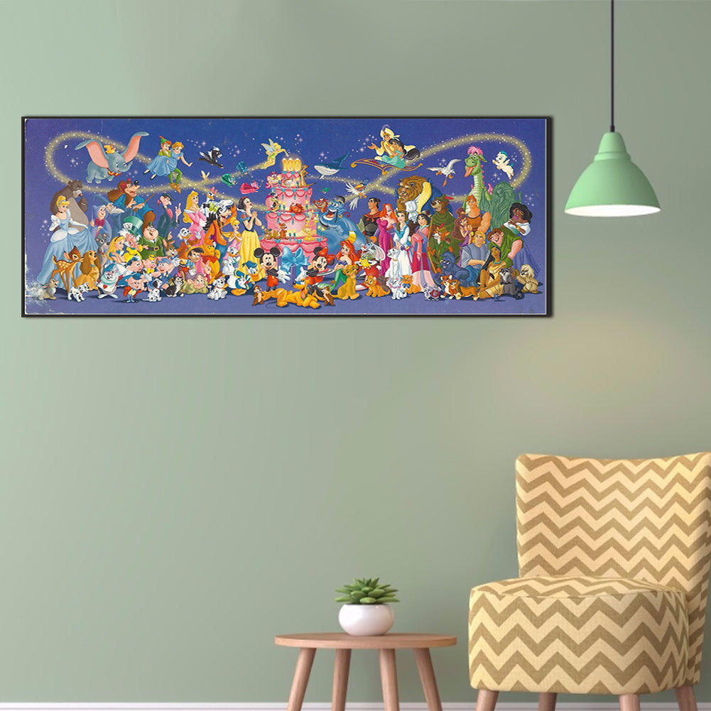 Disney Characters Exhibition - Full Round Drill Diamond Painting 80*30CM