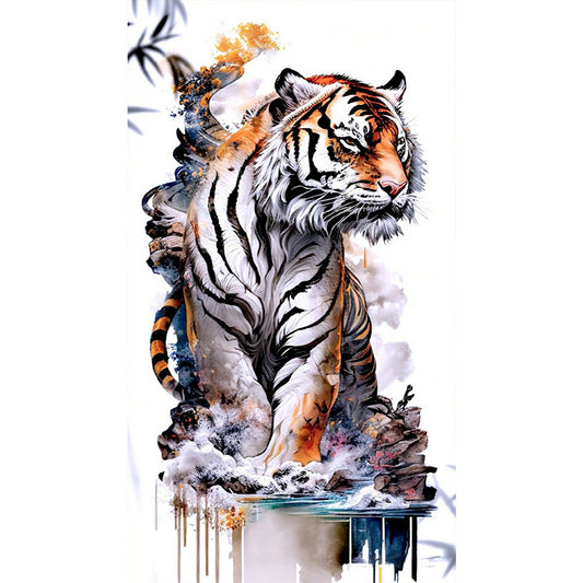Tiger - Full Round Drill Diamond Painting 45*80CM